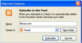 The 'Subscribe' button appears in an Internet Explorer pop-up window