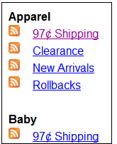 Our listing of Walmart.com RSS feeds