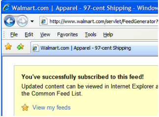 Message that you have successfully subscribed to this RSS feed